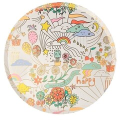 Тарелки большие "Happy Doodle" 8 шт.