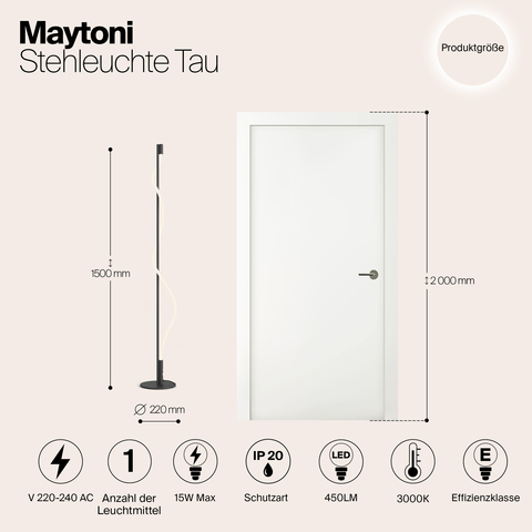 Напольный светильник Maytoni Tau MOD166FL-L15B3K