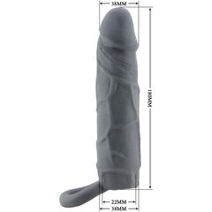 Серая удлиняющая насадка на пенис Large - 18 см. - 