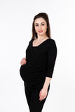 Джемпер для беременных и кормящих 09936 черный