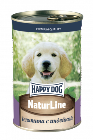 Happy Dog Natur Line для щенков телятина с индейкой 410 г