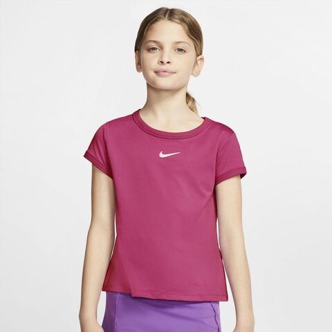 Футболка для девочек NIKE COURT DRY TOP Vivid Pink/White