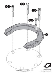 Крепление для сумок на бак EVO tank ring. Для моделей BMW (6 винтов на горловине бака)