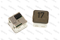 Кнопка (кнопочный модуль) MT42-IXRUS "17 этаж", квадратная, красная подсветка, Брайль