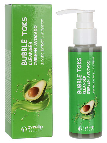 Пенка для лица кислородная с маслом авокадо Green Avocado Bubble Toks Cleanser EYENLIP