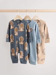 Комбинезон / Cлип для малышей Next N26-395, 3 шт., Бежевый, Серый, Синий