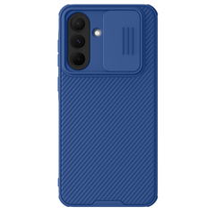 Чехол синего цвета с защитной шторкой для камеры от Nillkin на Samsung Galaxy A56 5G, серия CamShield Pro Case