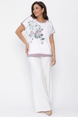 Блуза Далия (бело-сиреневая) Б13804-20М LT Collection