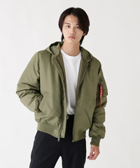 Бомбер Alpha Industries MA-1 Hooded Logo Oxford OG-107 Green (Зеленый)