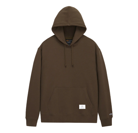 Толстовка Alpha Industries Essential Hoodie Espresso (Темно-коричневая)