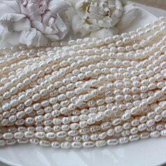 Жемчуг натуральный речной, рис, 5,7-7,2 мм, 1 нить, Ж024