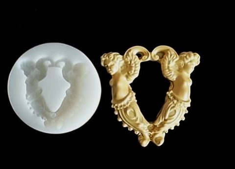 Силиконовый молд № 724 Архитектурный элемент с ангелами