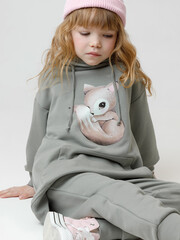 джемпер  для девочки  КР 302165/хаки 6206 к663