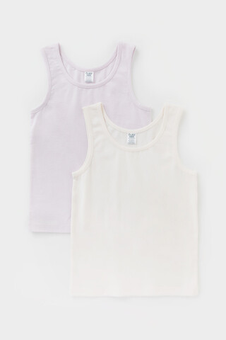 майка  для девочки  К 1192-2уп/нежная сирень,белая лилия