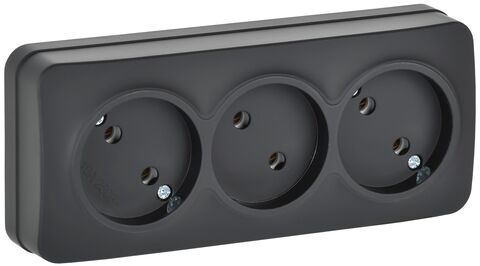 GLORY Роз. 3-я без з/к/ш о/у 10А РС23-2-ХЧм черн. м. IEK