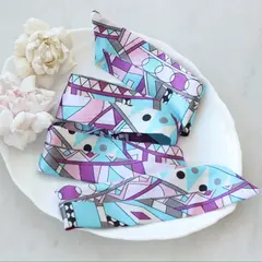 Твилли (шарф) голубой/сиреневый, 85*4 см, ПТ002