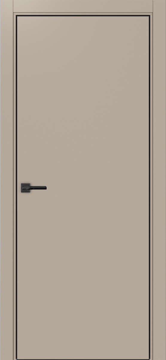 Дверь межкомнатная Оптима Порте Неаполь 201 (кромка алюминиевая черная с 4х сторон с врезкой под замок Морелли М1895 (М1885)), цвет мокко, экошпон, глухая