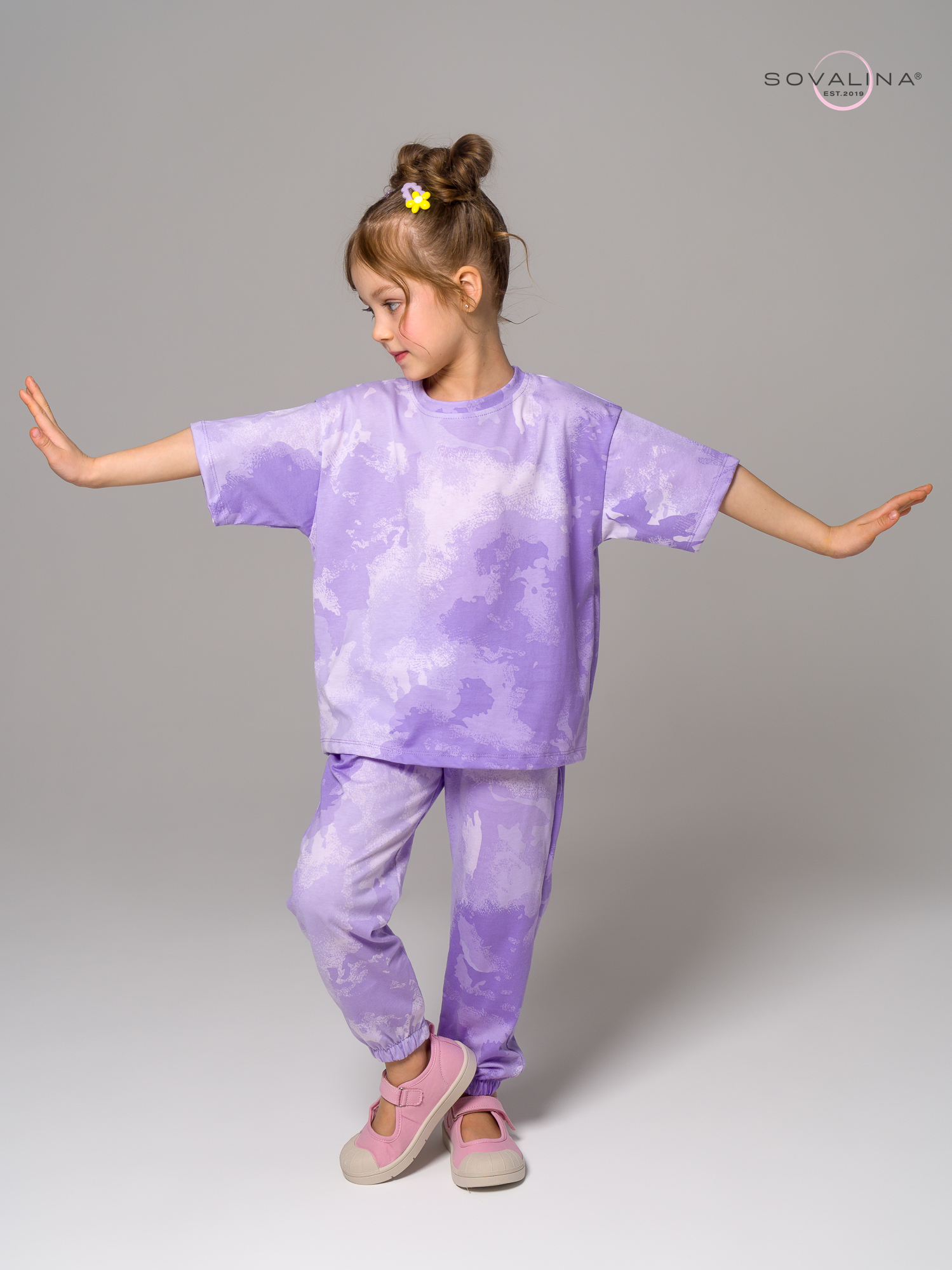 Костюм Daily girl тайдай лаванда mini