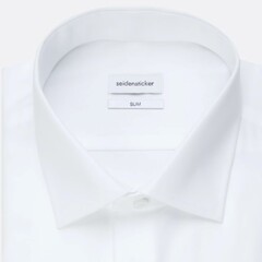 Сорочка мужская Seidensticker Shaped Fit 01.021006-01 из поплина белая, под запонки