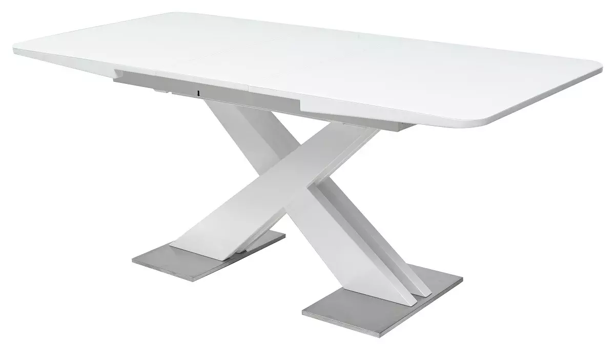 Стол CONTI 140 WHITE GLASS белый глянец М-City