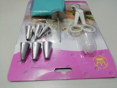 Набор малых кондитерских насадок 6 шт, гвоздик, силиконовый мешок, адаптер, ножницы для переноса цветов