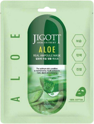 Jigott Маска на тканевой основе Jigott Aloe Real Ampoule Mask