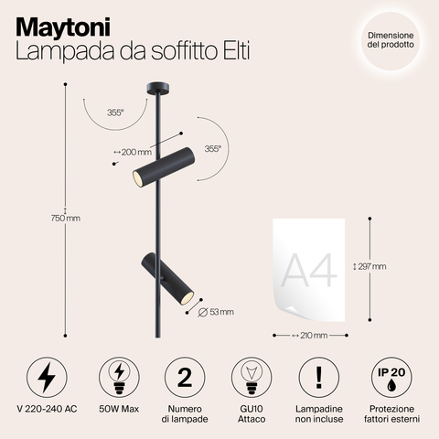Подвесной светильник Maytoni Elti C021CL-02B