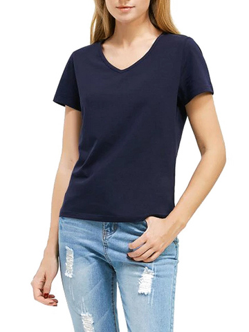 7575-9 футболка женская, темно-синяя