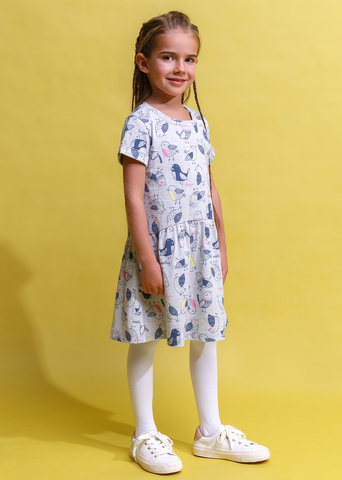 Платье Crockid, принт "Птички"