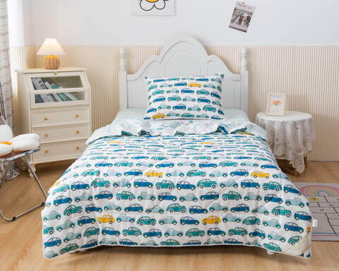 Детское постельное белье 1.5 спальное Sofi De MarkO Авто Чайка белое