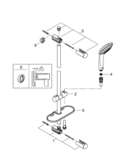 Душевой гарнитур, 3 вида струй, GROHE Euphoria 110 Champagne, хром, (27232001)