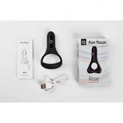 Двойное эрекционное кольцо Rise от Magic Motion черное