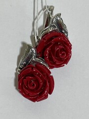 Роза  (серьги из серебра)