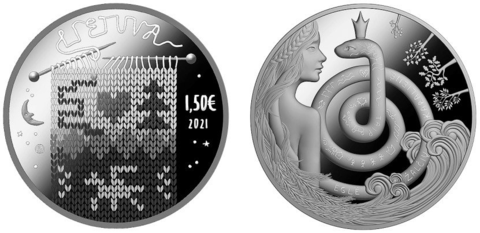 1,5 евро 2021 Литва - Эгле, Королева ужей (литовская сказка)