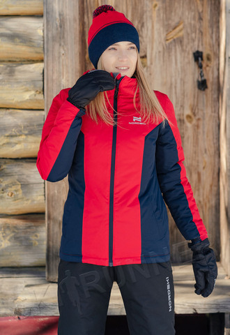 Женский утеплённый прогулочный костюм Nordski Base Red/Black