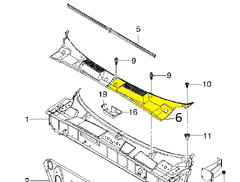 РЕШЁТКА ВОЗДУХОЗАБОРНИКА ЛЕВАЯ LANOS, CHANCE, SENS ZAZ