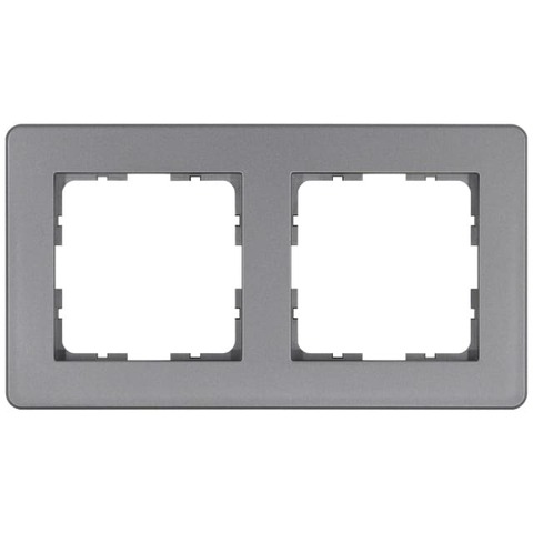 Рамка на 2 поста. Цвет Алюминий. Jasmart. G-Flex. G1102S