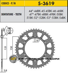 Звезда задняя ведомая Sunstar 5-3619-48BK JTR460-48 JTA460BLK