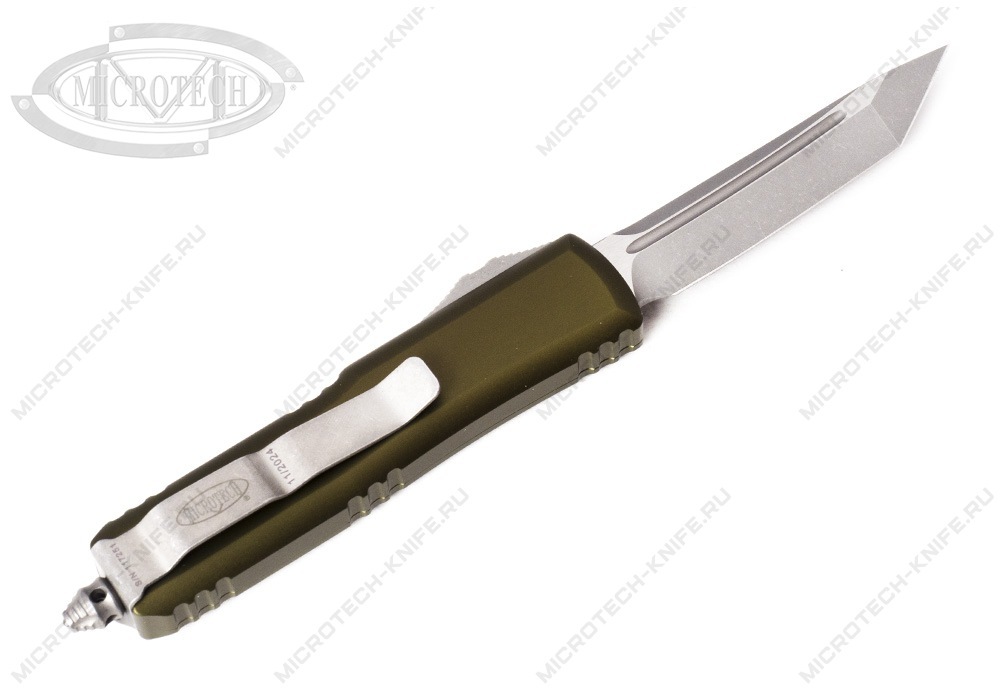 Нож Microtech UTX-85 233-10APOD Tanto Green Stonewash - фотография 