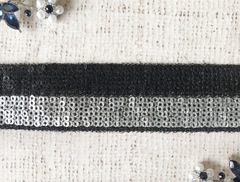 Тесьма "Пайетки на сетке",  ш.3см.