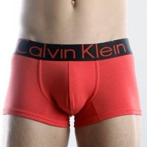 Мужские трусы боксеры красные с черной резинкой Calvin Klein Steel Red Black Waistband Boxer CK02120