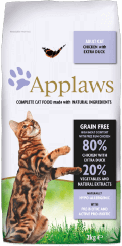 купить эпплоуз Applaws Dry Cat Chicken with Duck 80/20% сухой беззерновой корм для взрослых кошек с курицей и уткой 2 кг