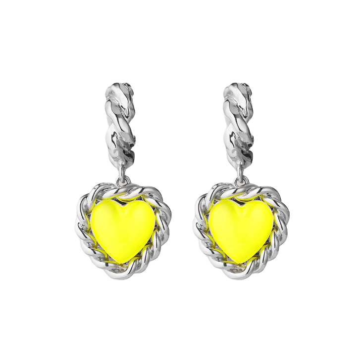 SAF SAFU Клипсы Limelight Neon Yellow Earrings