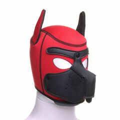 Красная неопреновая БДСМ-маска Puppy Play - 