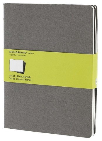 Набор 3 блокнота Moleskine Cahier Journal XL, цвет серый, без разлиновки