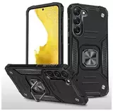 Противоударный чехол Strong Armour Case с кольцом для Samsung Galaxy S23 Plus (Черный)