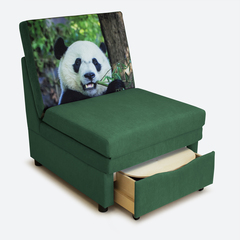 Кресло-кровать "Экономик", велюр Dream Forest, купон "Панда"