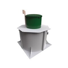 Станция биологической очистки Коло Веси Kolo Vesi 3 низкий корпус/ 600 л. в сутки / до 3 чел. / самотечный сброс (1500x1500x1501см;137кг;) - арт.560154