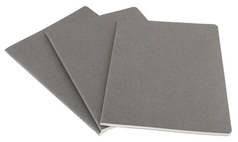 Набор 3 блокнота Moleskine Cahier Journal XL, цвет серый, без разлиновки