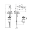 Gessi Rettangolo K Смеситель для биде на 1 отверстие, с донным клапаном, цвет: хром 53007#031